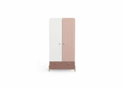 Kleerkast Jade 95cm - decor - mat roze & mat wit