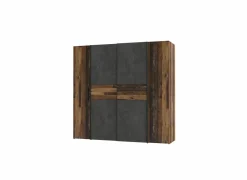 Kleerkast Kalixtus 200cm - decor - old wood & donkergrijs