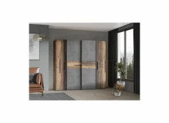 Kleerkast Kalixtus 200cm - decor - old wood & donkergrijs
