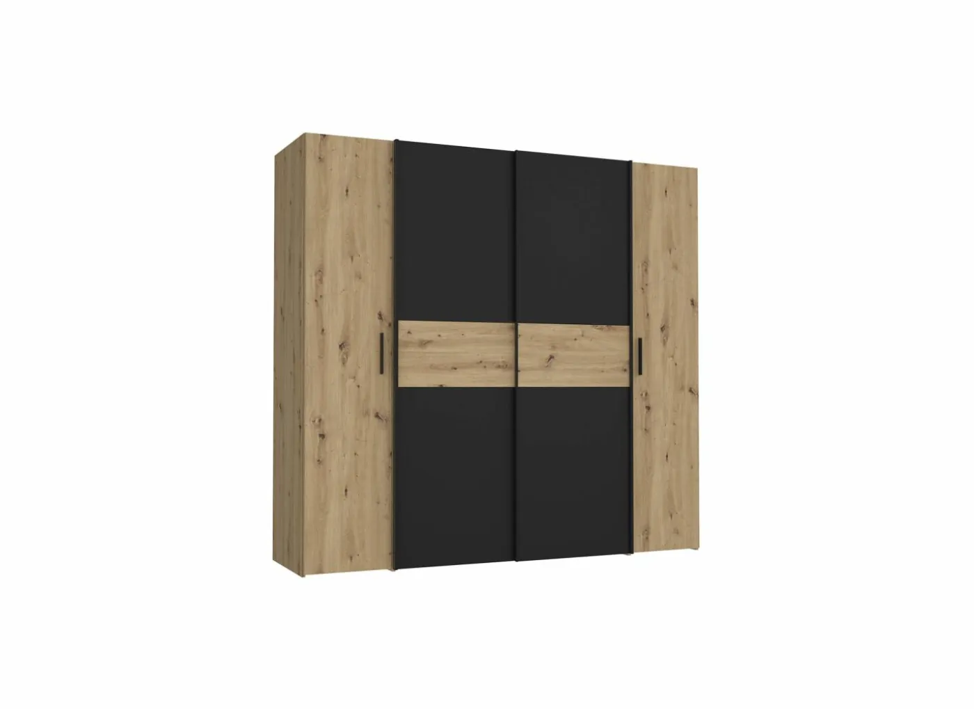 Kleerkast Kapaza 200cm - decor - artisanale eik & zwart