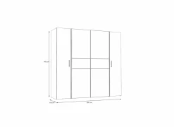 Kleerkast Kapaza 200cm - decor - artisanale eik & zwart