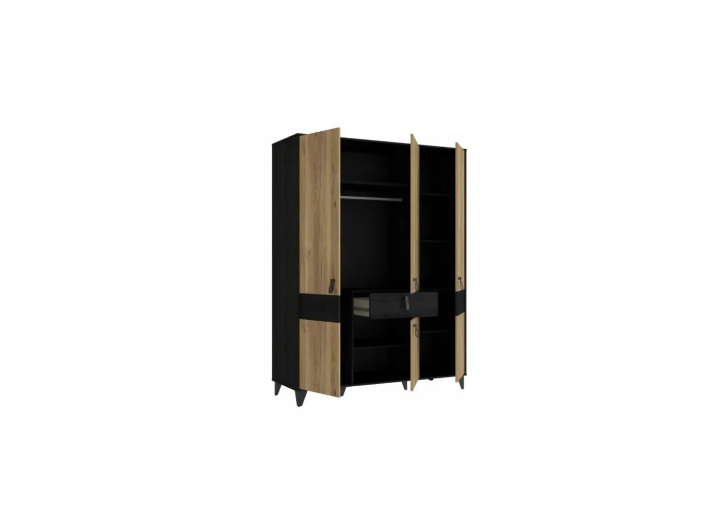 Kleerkast Lya 153cm - decor - cabezone oak & mauvella oak