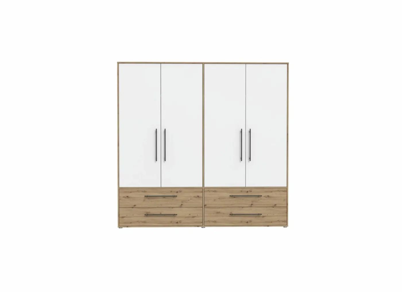 Kleerkast Mokkaris 206cm - decor - artisanale eik & wit