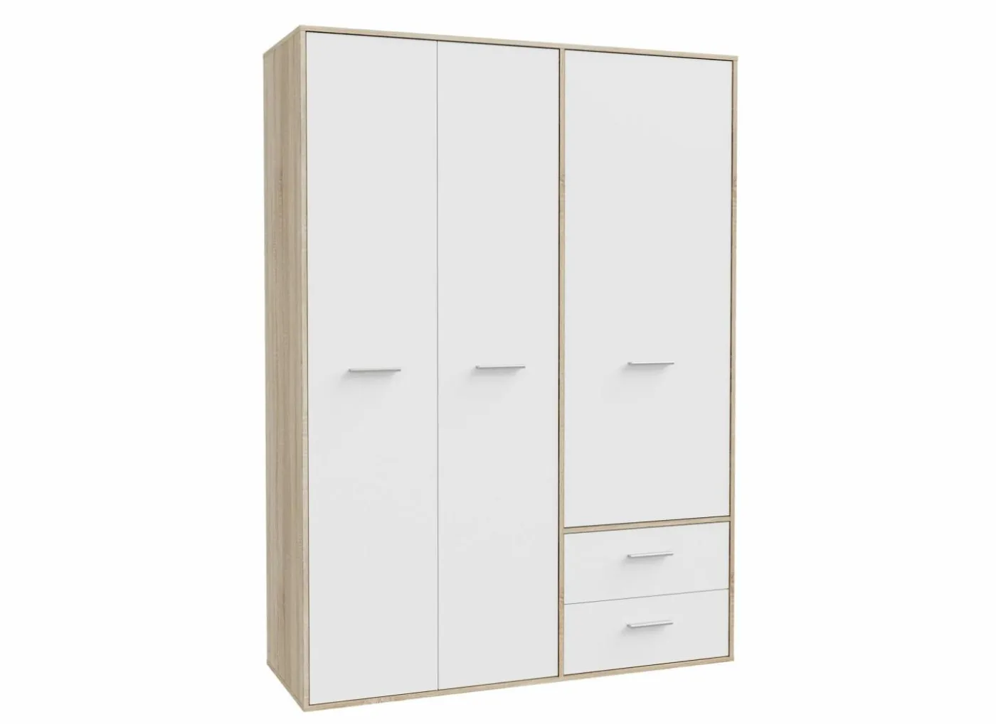 Kleerkast Mokkaro 145cm - decor - wit & sonoma eik