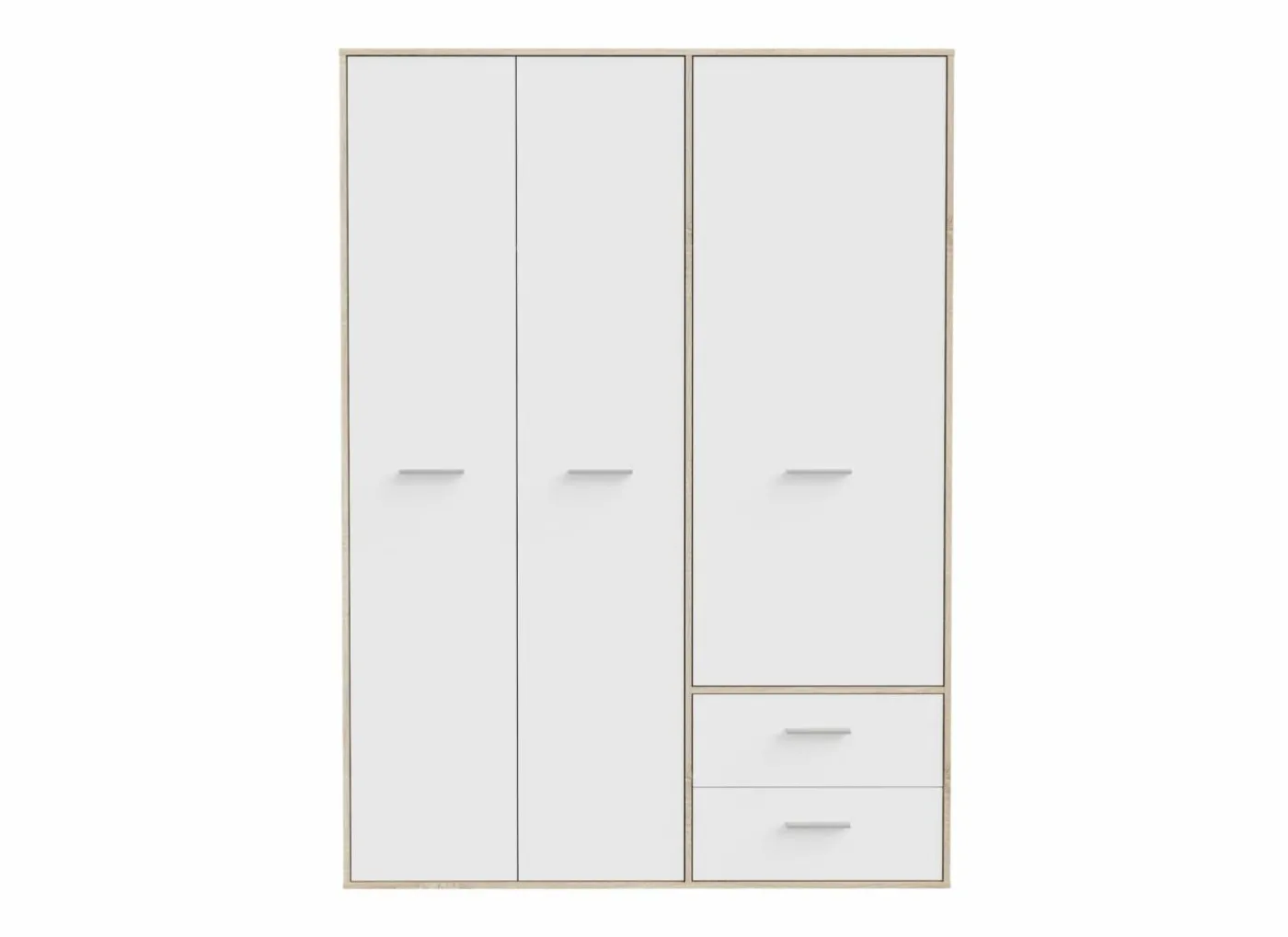 Kleerkast Mokkaro 145cm - decor - wit & sonoma eik