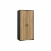 Kleerkast Mokkaro 95cm - decor - zwart & kastanje eik