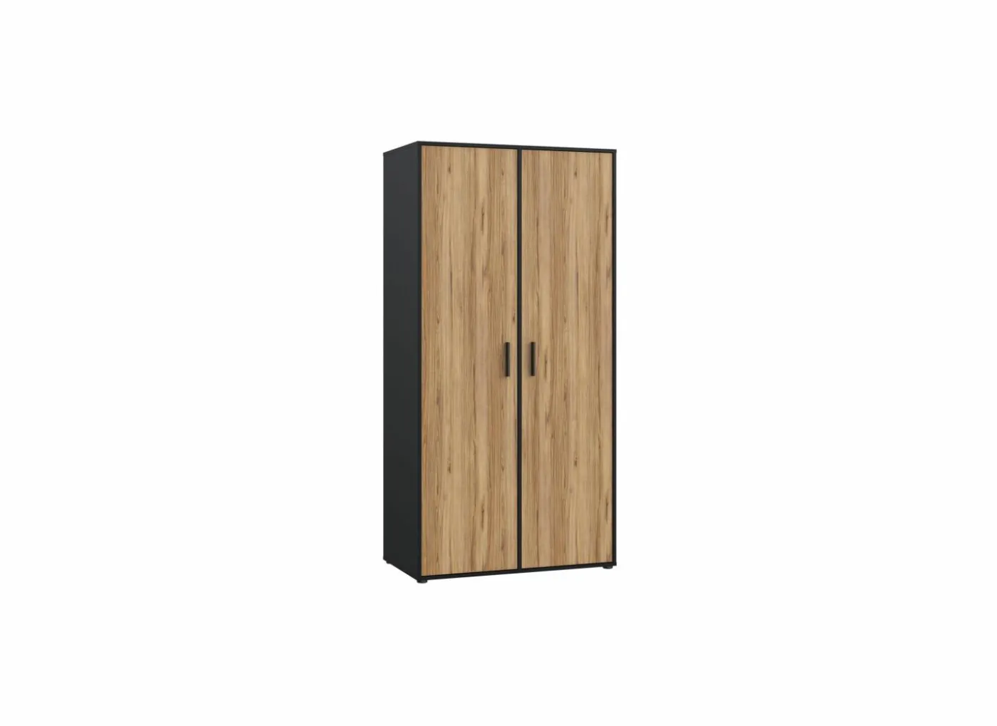 Kleerkast Mokkaro 95cm - decor - zwart & kastanje eik