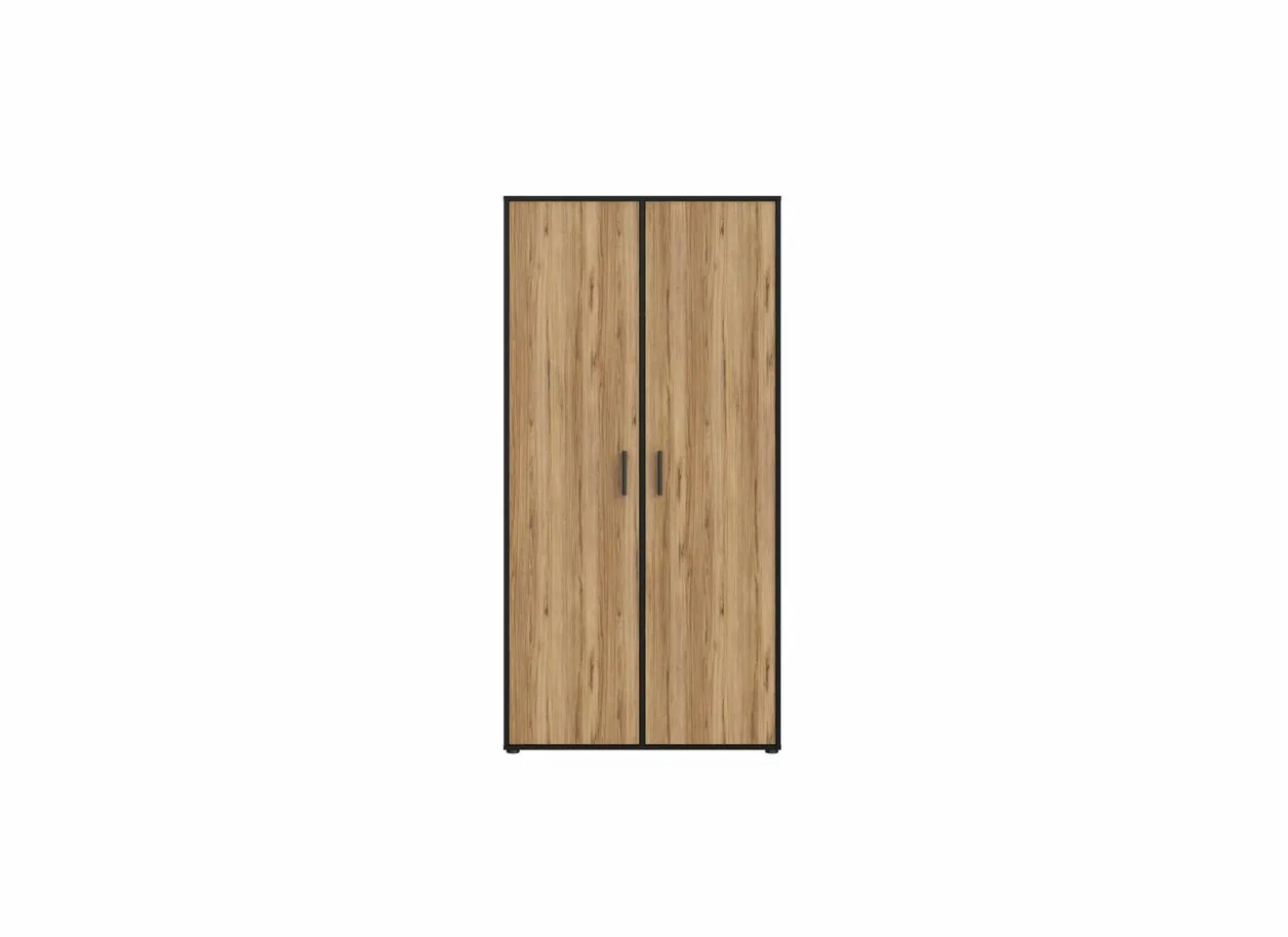 Kleerkast Mokkaro 95cm - decor - zwart & kastanje eik