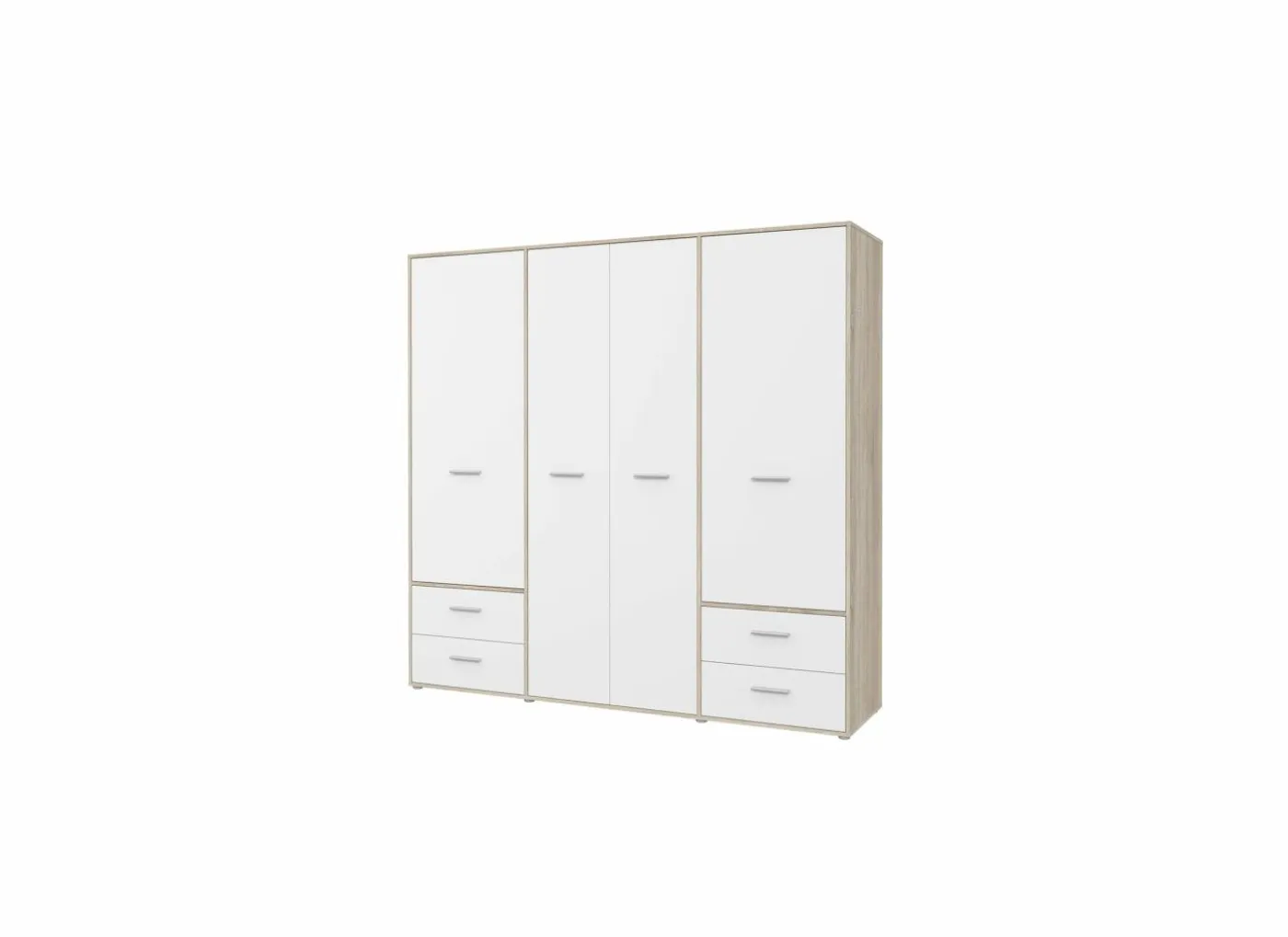 Kleerkast Mokkaro 206cm - decor - wit & sonoma eik