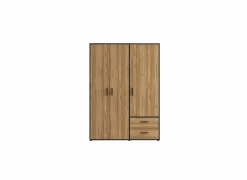 Kleerkast Mokkaro 145cm - decor - zwart & kastanje eik