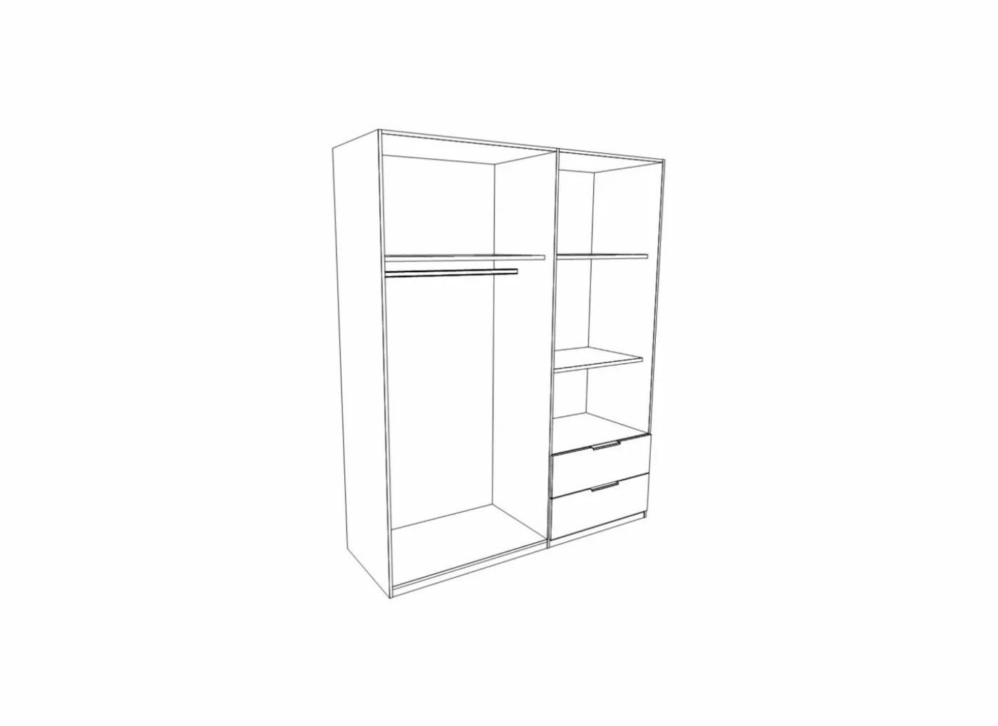 Kleerkast Mokkaro 145cm - decor - wit