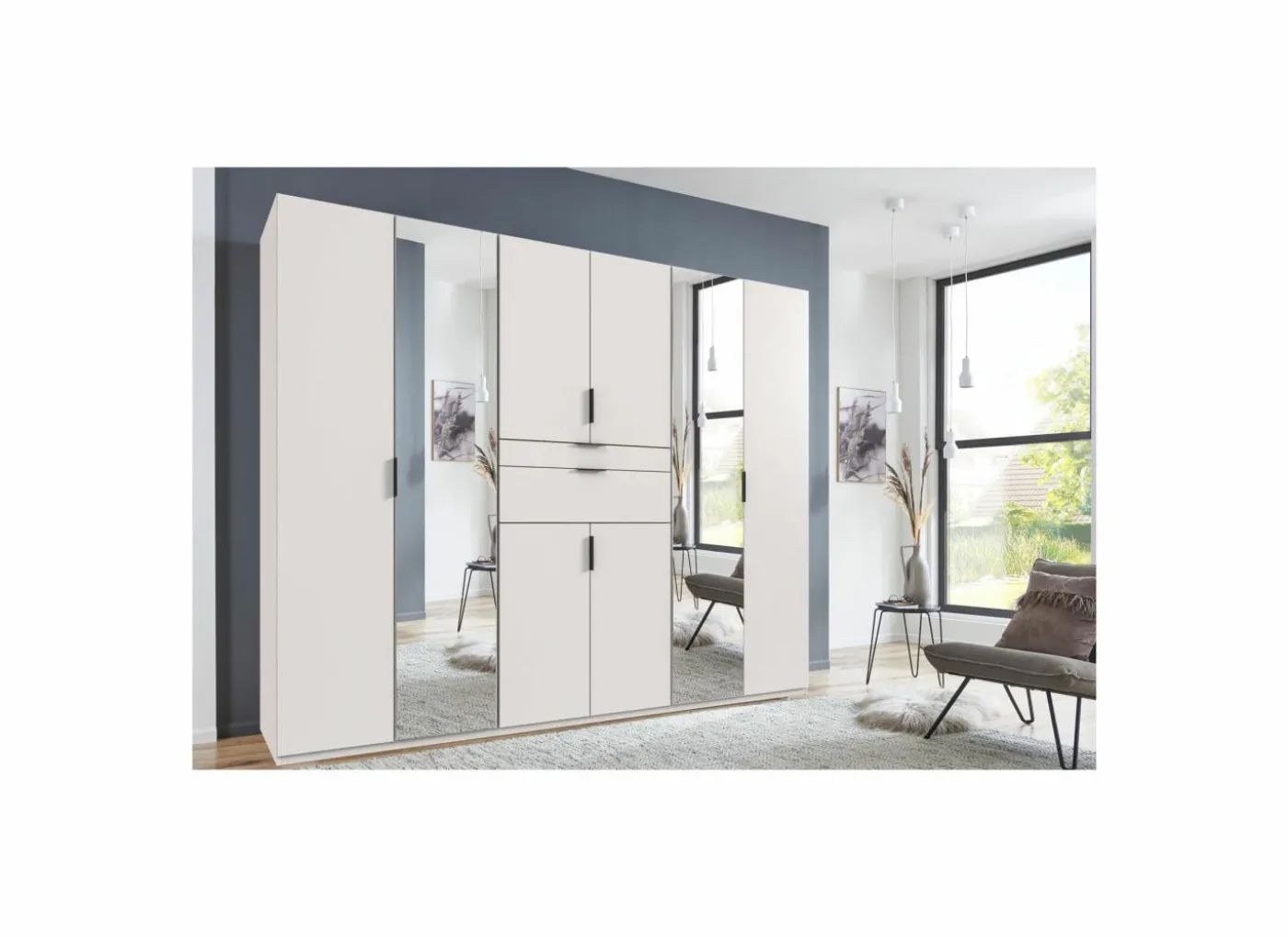 Kleerkast Moldau 270cm - decor - wit