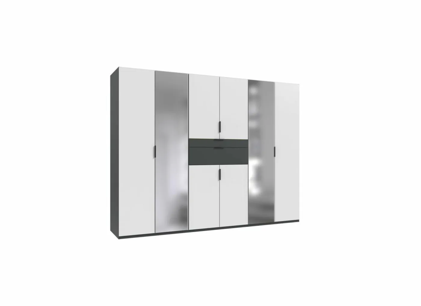 Kleerkast Moldau 270cm - decor - wit & grafiet