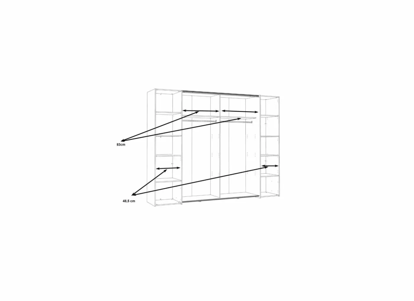 Kleerkast Narago 270cm - decor - wit