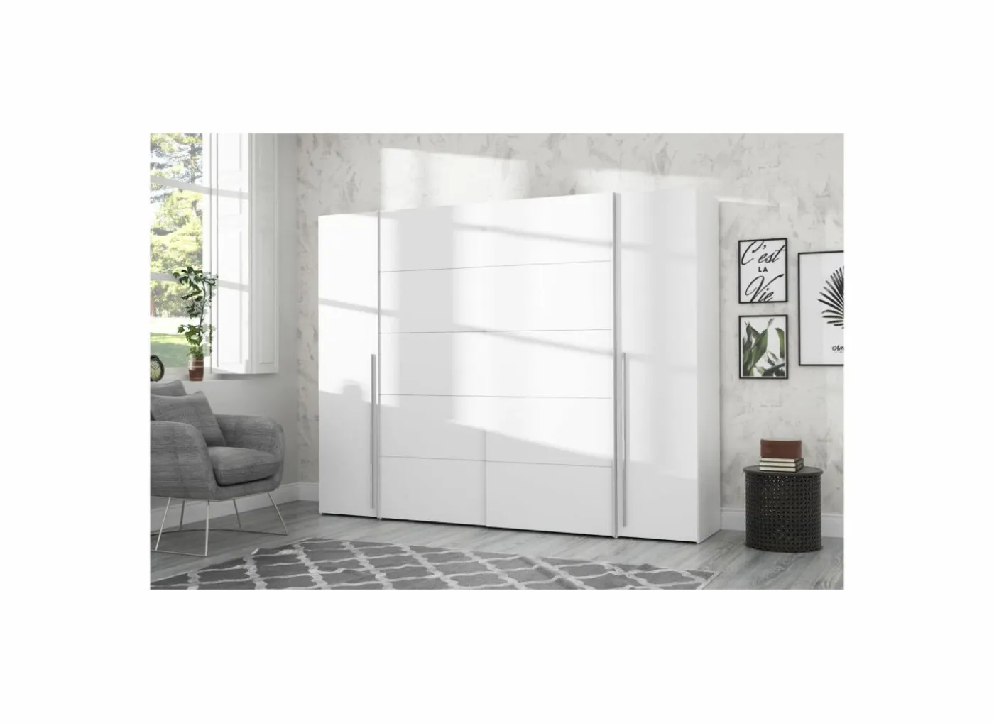 Kleerkast Narago 270cm - decor - wit