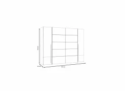 Kleerkast Narago 270cm - decor - wit