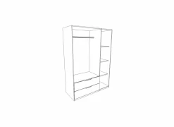 Kleerkast Orleans 145cm - decor - wit
