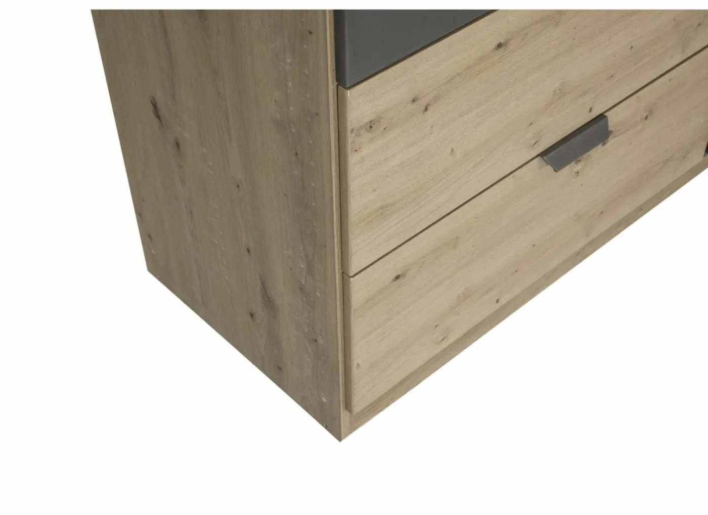 Kleerkast Quadraspin 226cm - decor - artisanale eik/ metallic grijs