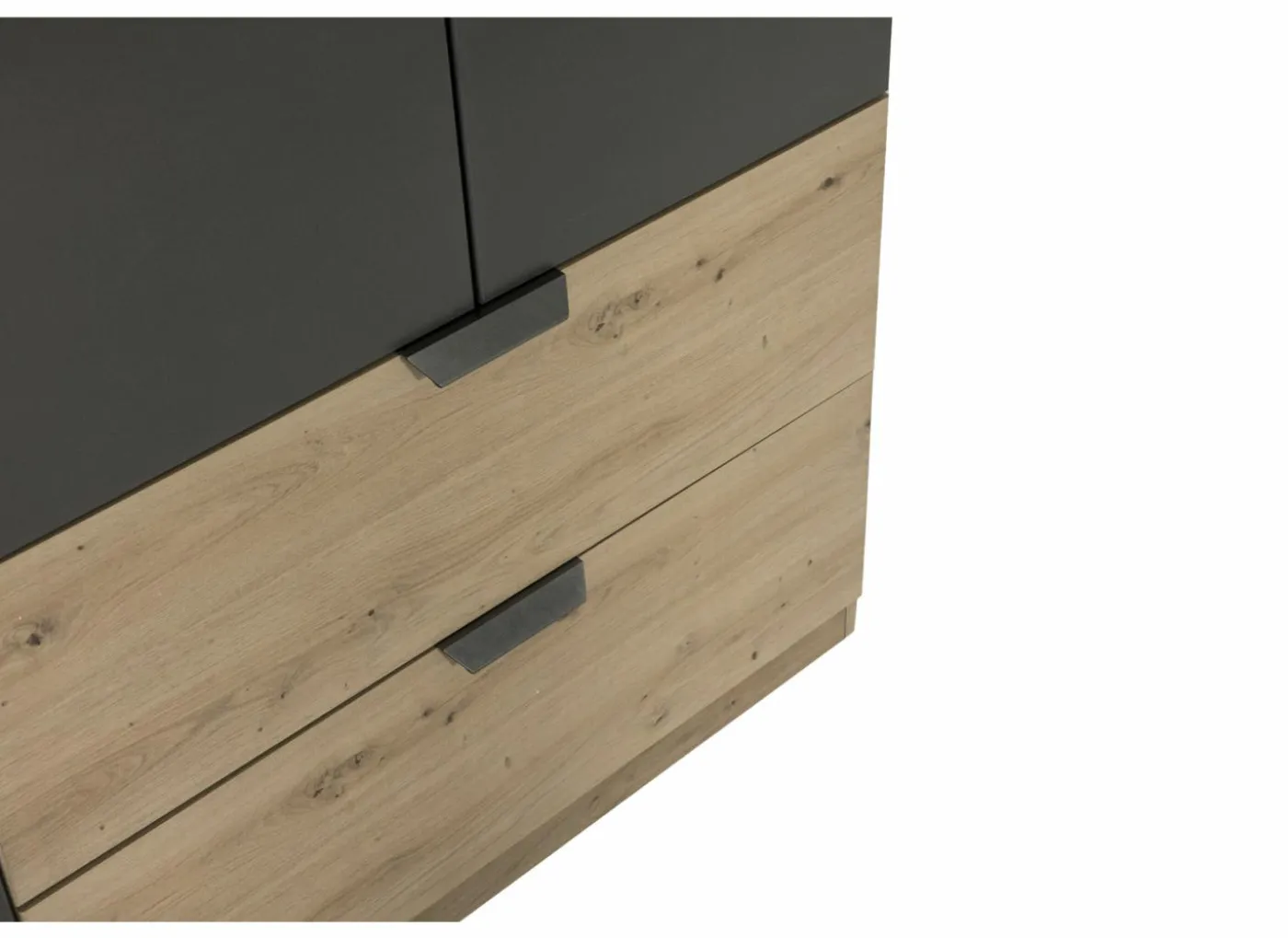 Kleerkast Quadraspin 226cm - decor - artisanale eik/ metallic grijs
