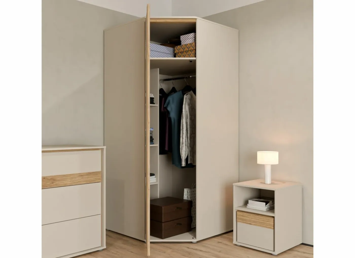 Kleerkast Wexlin 92x92x194cm - decor - sand & mauvella oak