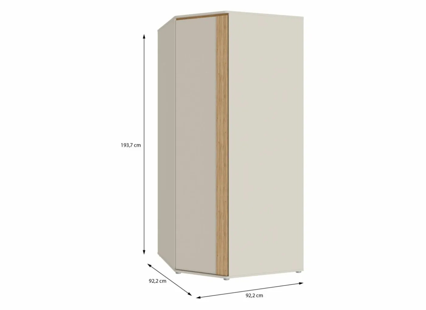 Kleerkast Wexlin 92x92x194cm - decor - sand & mauvella oak
