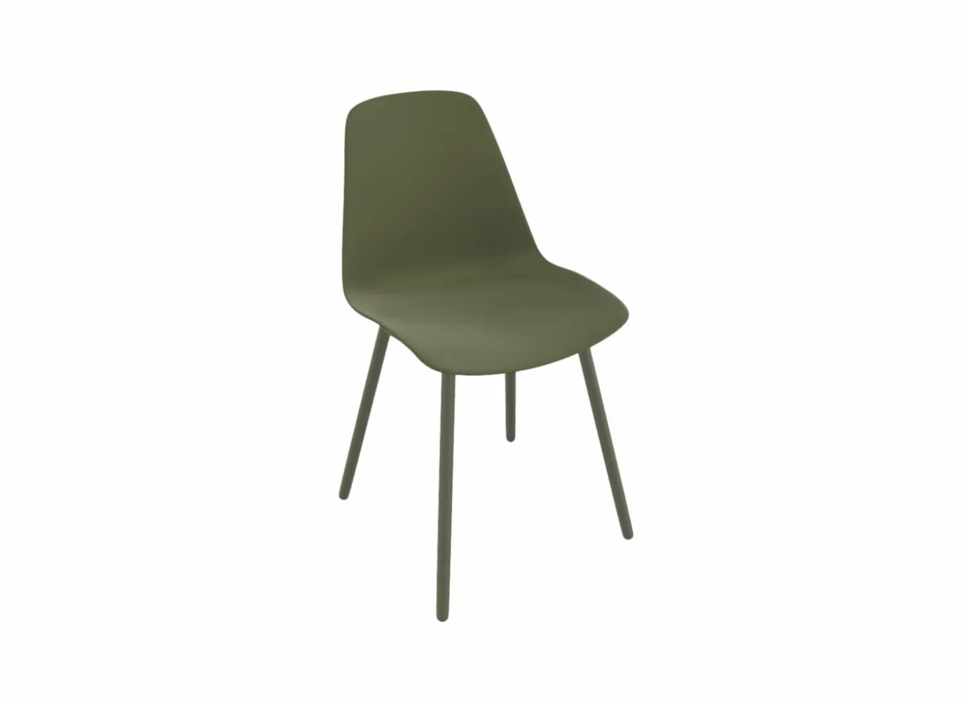 Kuipstoel Claudio 44x53,5x80,5cm - staal/polypropyleen - mosgroen/grijs