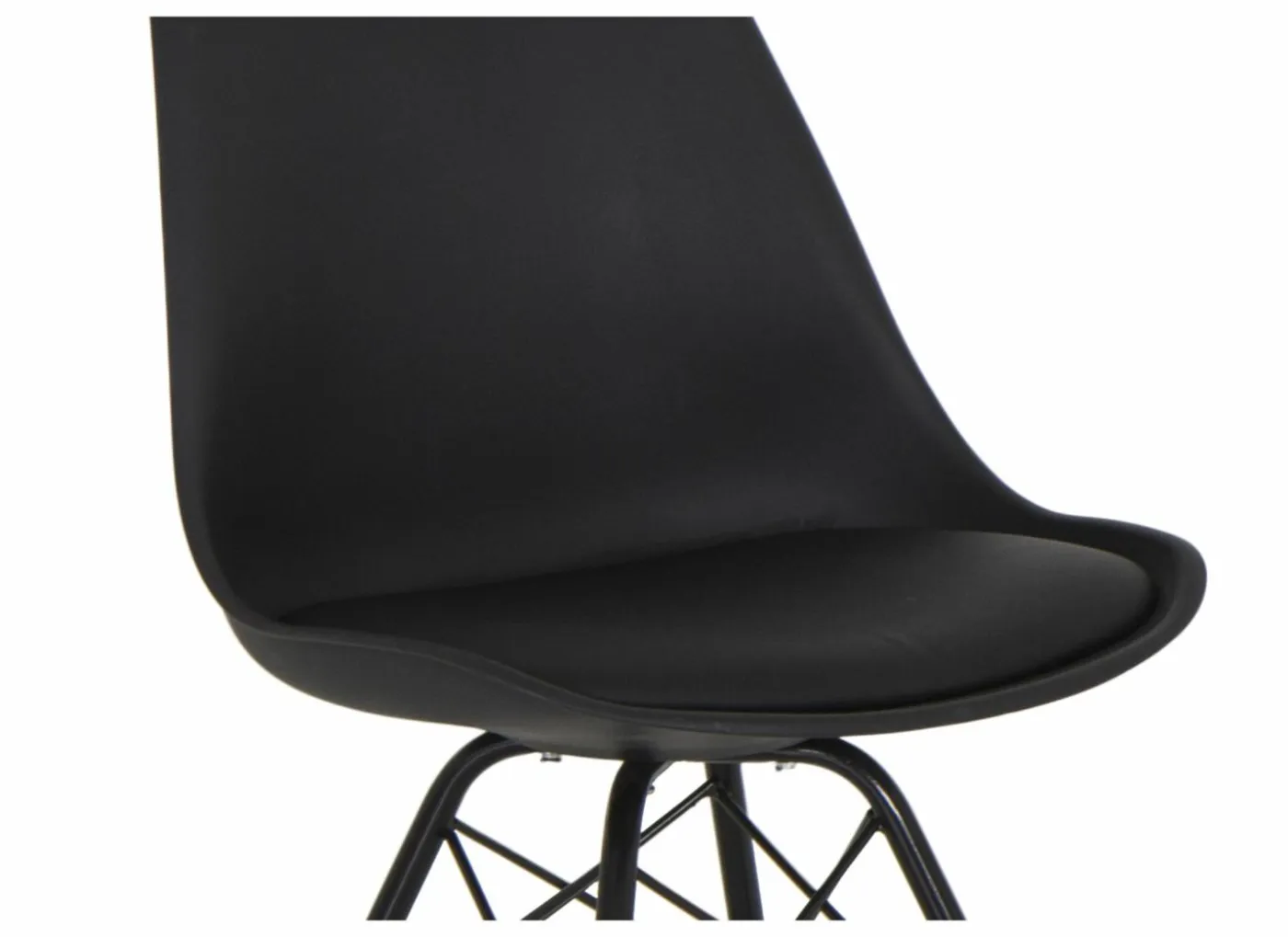 Kuipstoel Gigi 49x55x82cm - lederlook - zwart