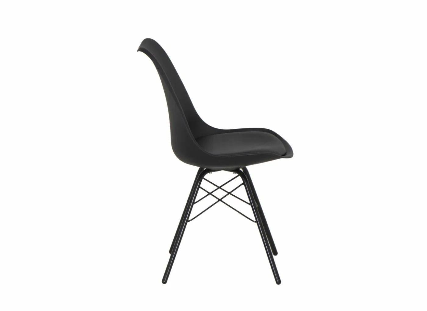 Kuipstoel Gigi 49x55x82cm - lederlook - zwart