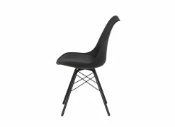 Kuipstoel Gigi 49x55x82cm - lederlook - zwart