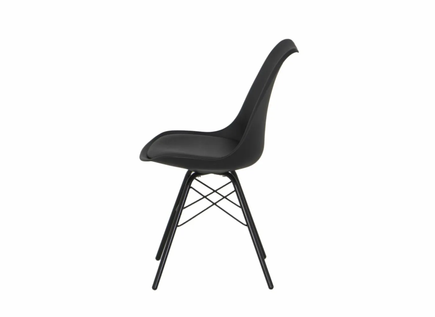 Kuipstoel Gigi 49x55x82cm - lederlook - zwart