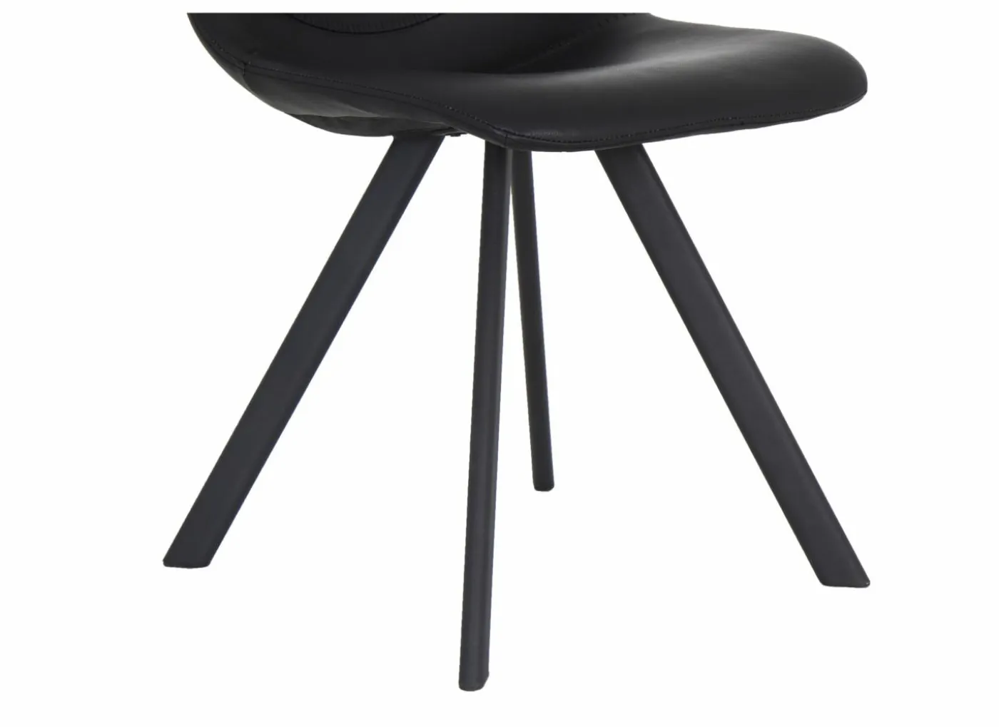 Kuipstoel Pokerface 47x57x83cm - natuurleder - zwart