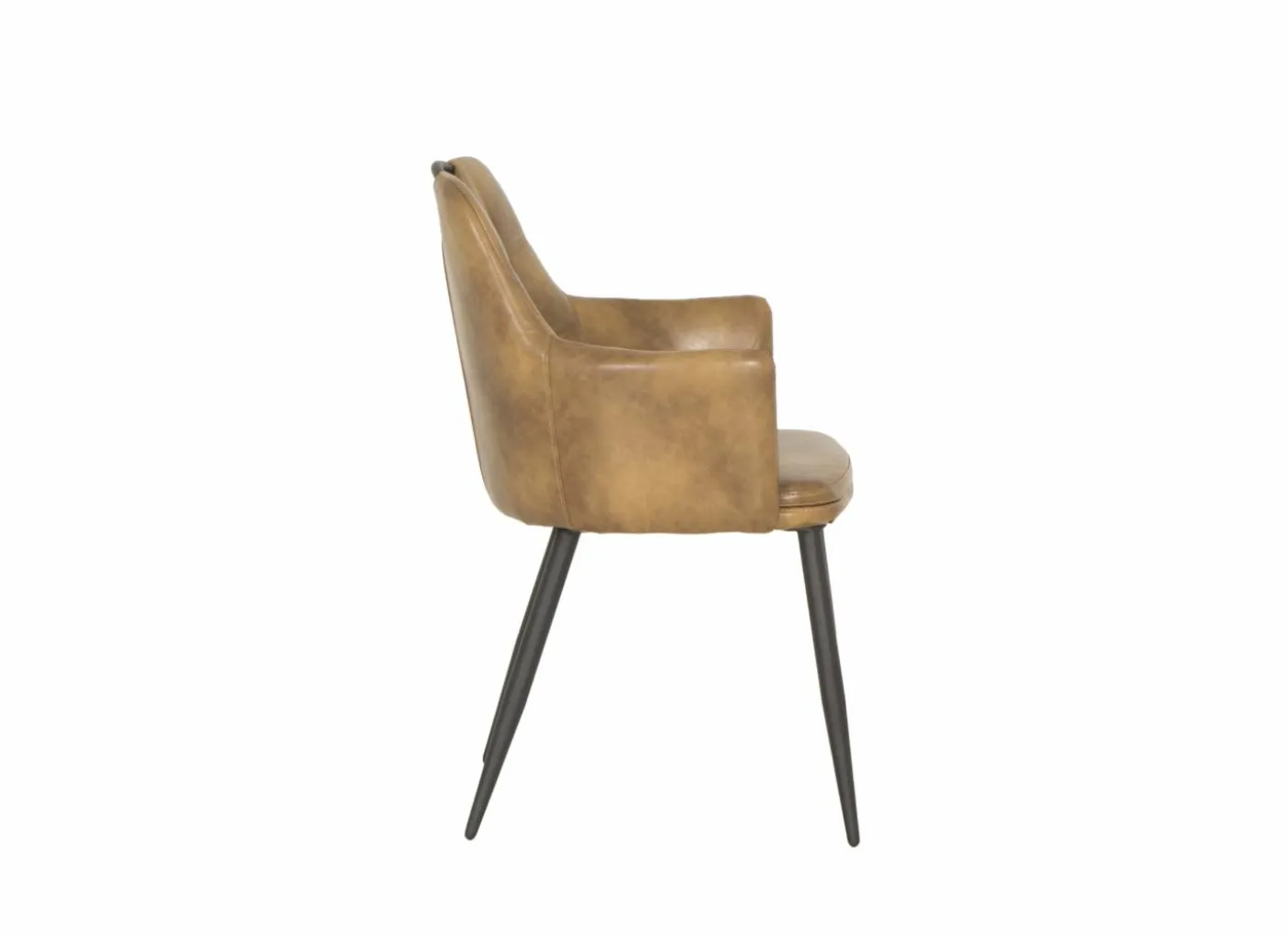 Kuipstoel 58,5x53x87,5cm - lederlook - cognac