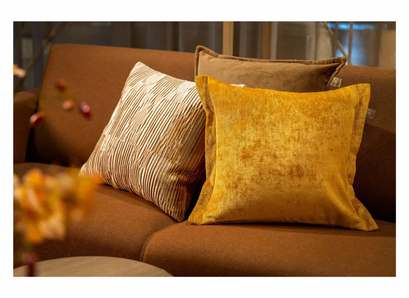 Kussen Clemence 45x45cm - stof - almond buff