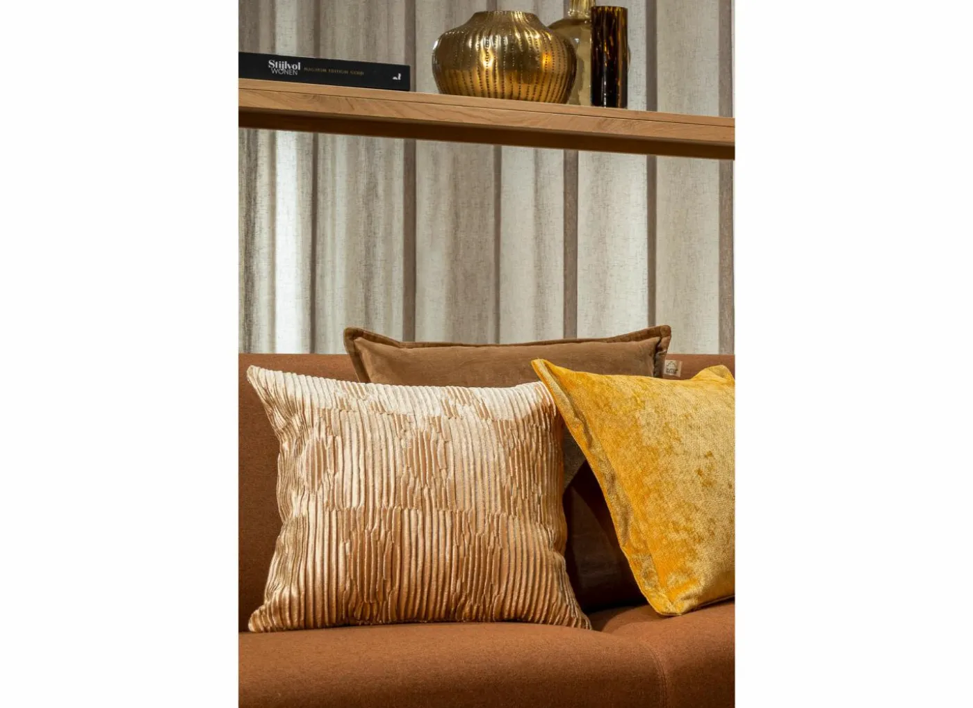 Kussen Clemence 45x45cm - stof - almond buff