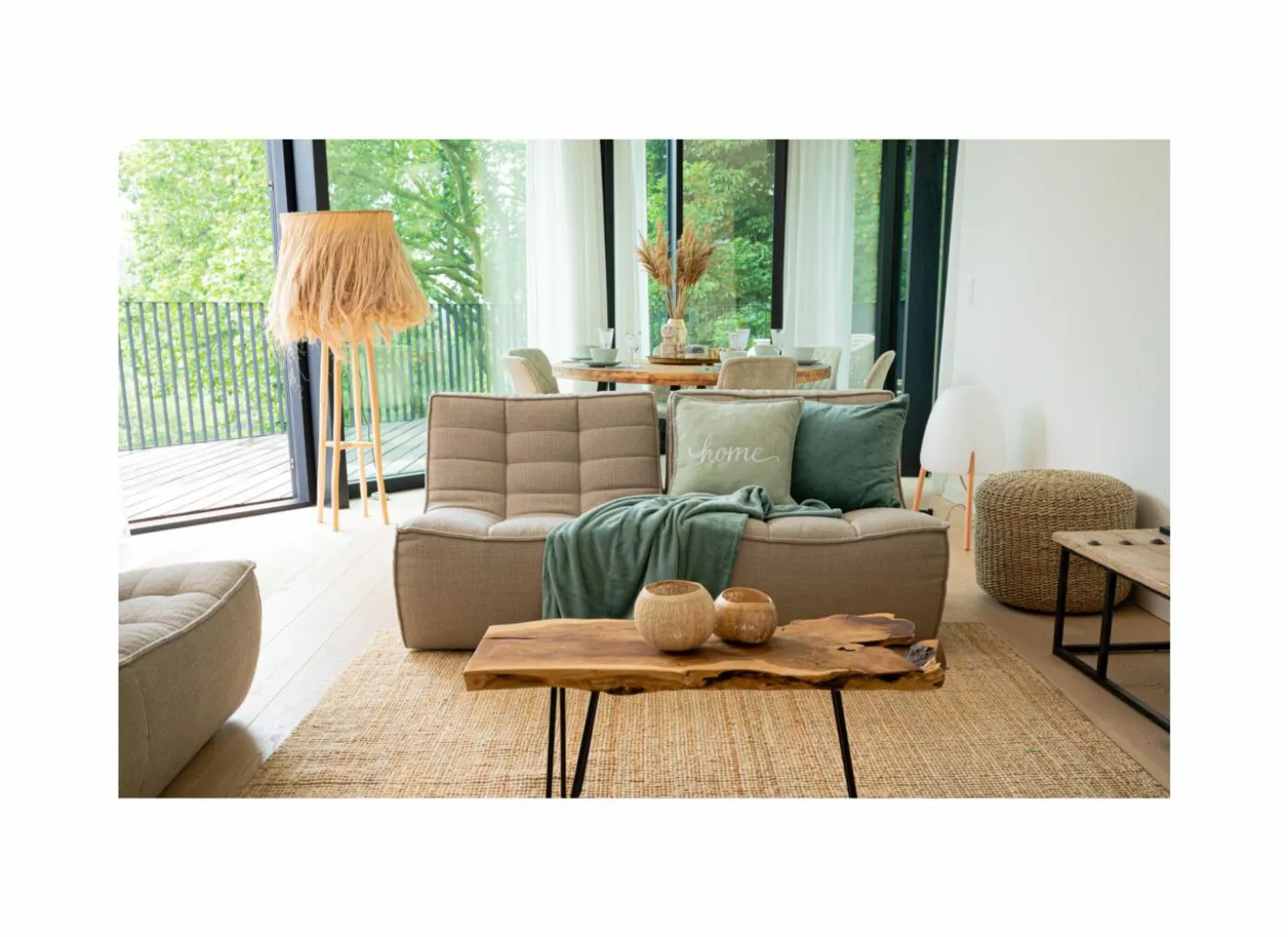Kussen Damian Home 45x45cm - stof - sage green