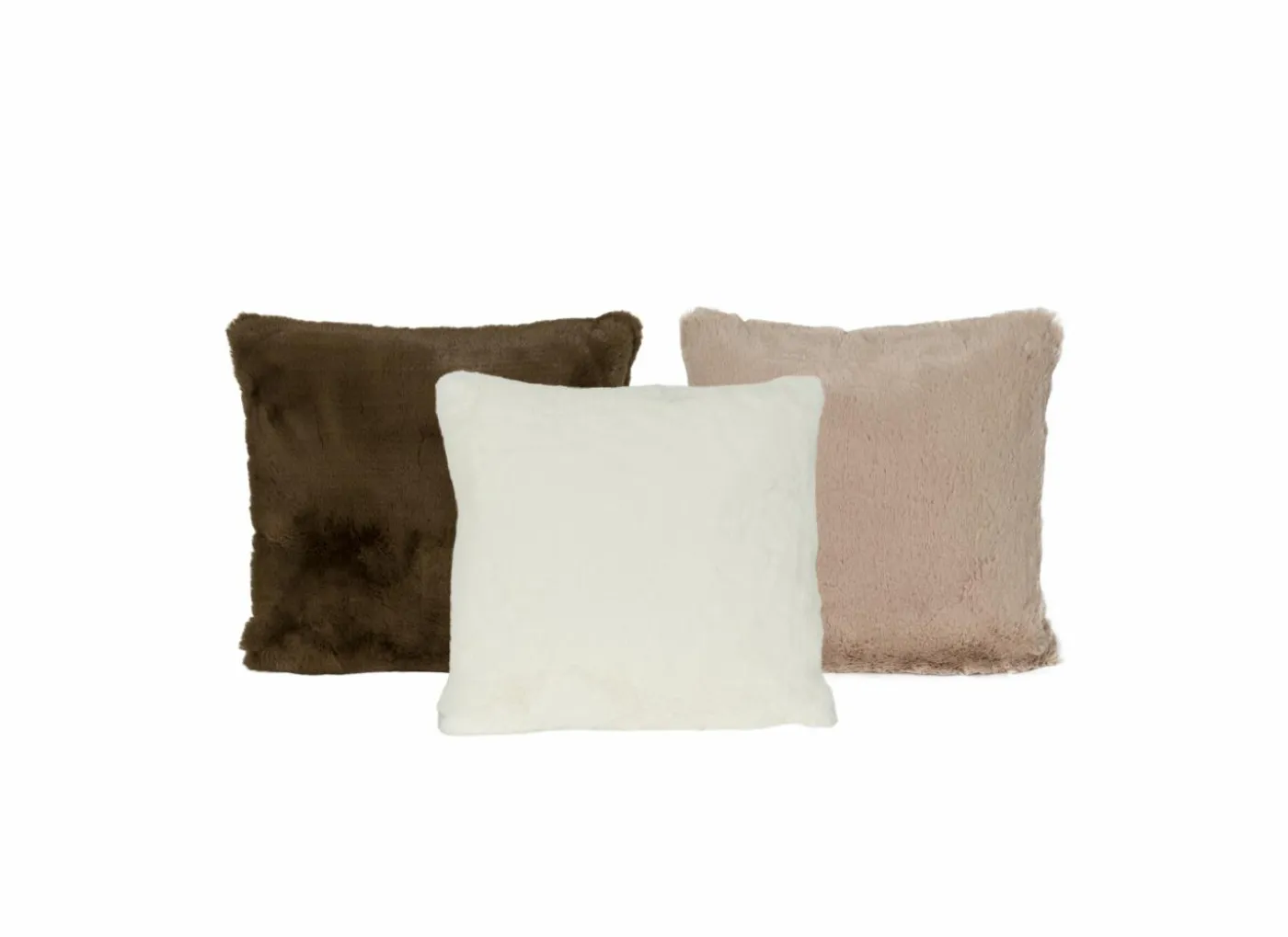 Kussen Duffie 60x60cm - imitatie konijnenvacht - bruin