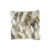 Kussen Rabbit 40x40cm  - konijnenvacht - bruin & wit