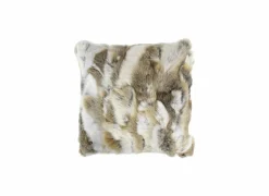 Kussen Rabbit 40x40cm  - konijnenvacht - bruin & wit
