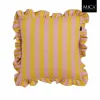 Kussen 45x45cm - katoen - roze & geel
