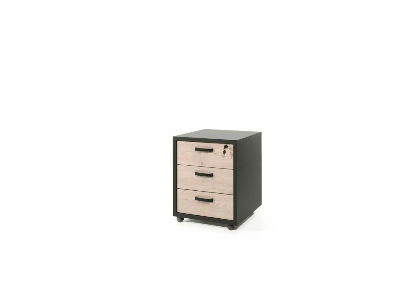 Ladeblok Capo 2 52x48x64cm - melamine - kastanje & zwart