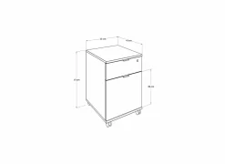 Ladeblok Merida 41x41x61cm - melamine - bruin met slot