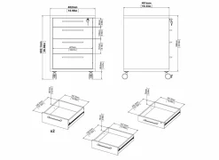 Ladeblok Prima 48x49x68cm - decor - wit