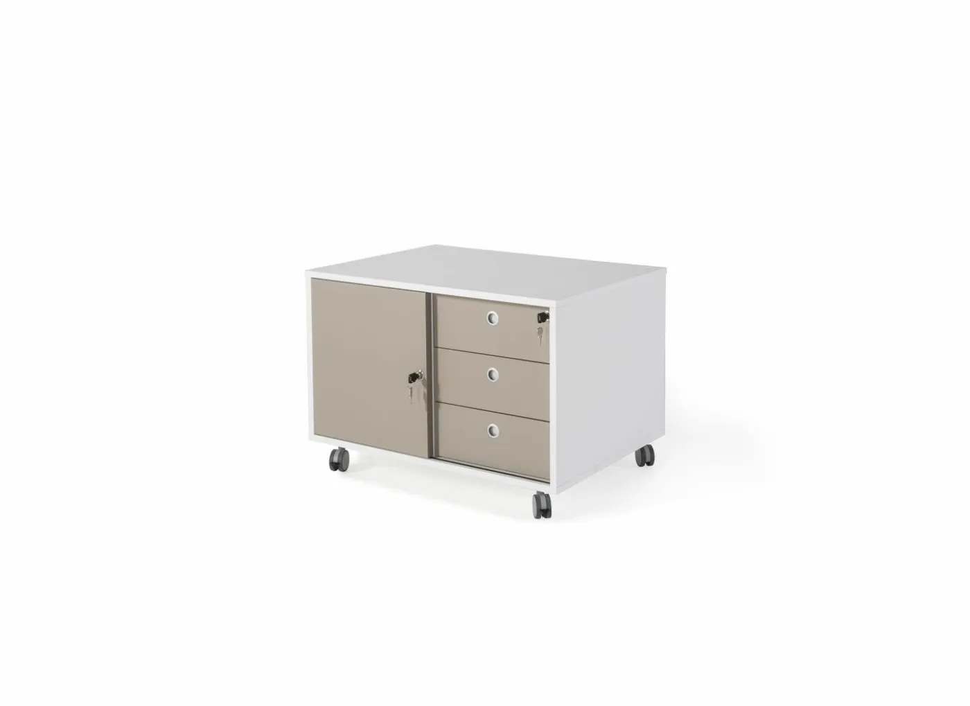 Ladeblok 83x60x55cm - melamine - wit & arcilla