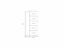 Ladekast Dolce 40x41x118cm - decor - mud oak & black oak