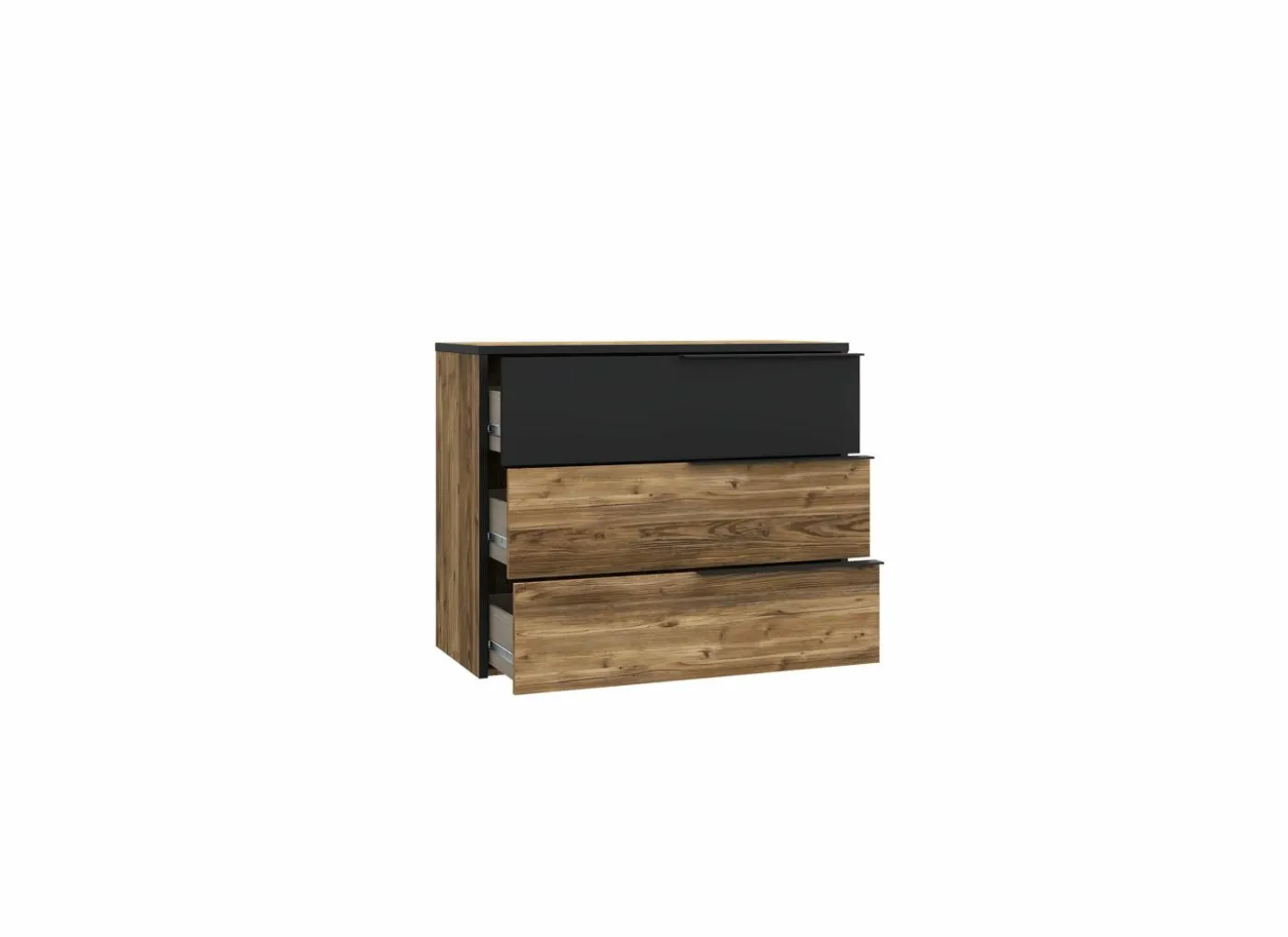 Ladekast Jabim 100x42x80cm - decor - alpine picea & zwart