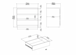 Ladekast Naia 77x50x71cm - MDF - zwart