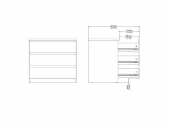 Ladekast Naia 77x50x71cm - MDF - zwart