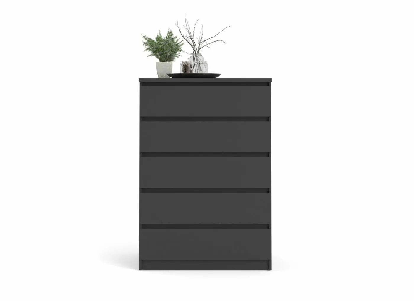 Ladekast Naia 77x50x112cm - melamine - mat zwart