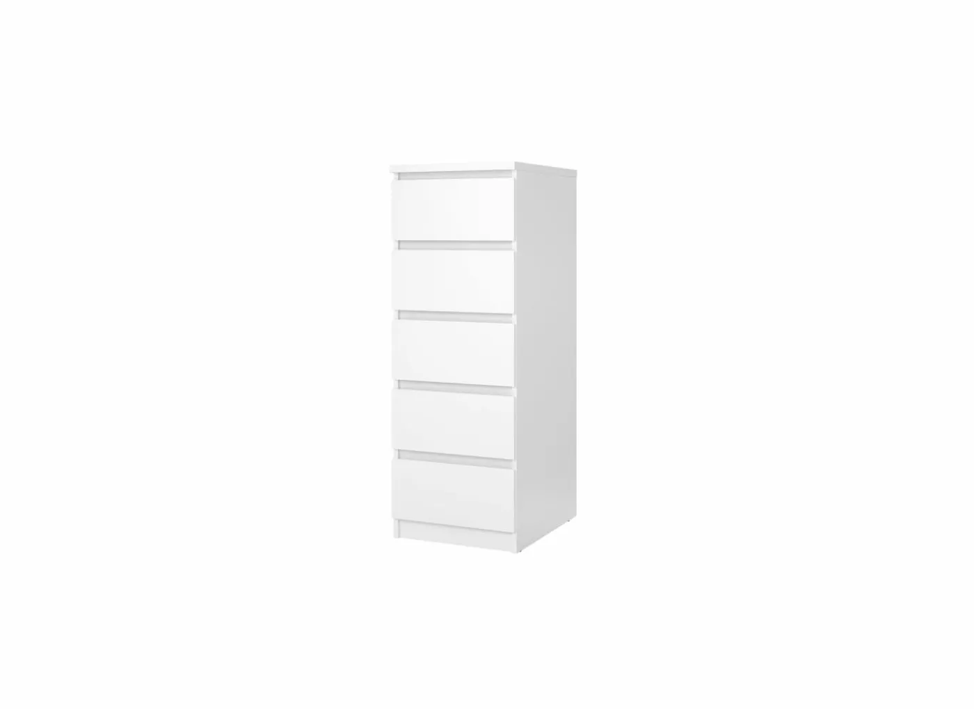 Ladekast Naia 41x50x111cm - melamine - wit hoogglans