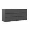 Ladekast Naia 154x50x71cm - melamine - mat zwart